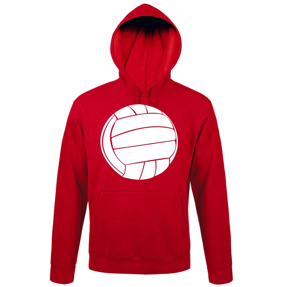Stara piłka nożna ze skóry, męska bluza z kapturem, czerwony, 4XL