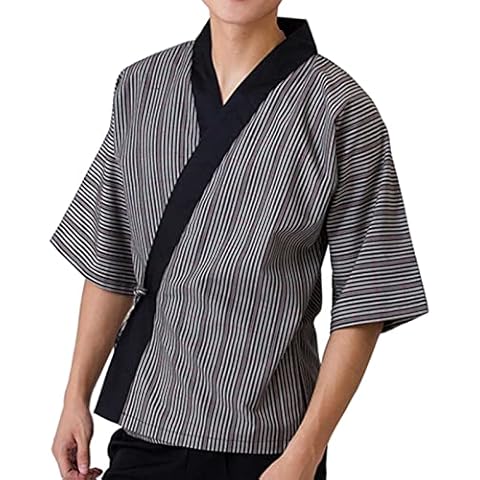 DNJKH Unisex Sushi Chef Jacket, Japanese Style, Breathable Hotel Kitchen Chef Jacket, Customed LOGO Cover
