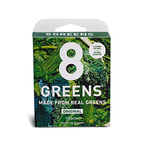 8Greens Effervescent Super Greens Dietary Supplement - 8 Essential Healthy Real Greens in One (1 Tablet/Single Serve Sachet)