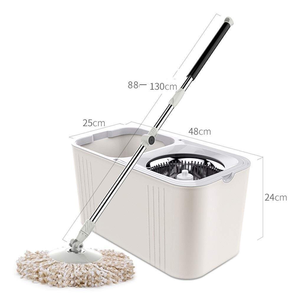 Mop Microfibra Spin Mop And Bucket Set Wet And Dry Dual Use Girevole 180 Gradi Uso Domestico con 6 Teste mocio