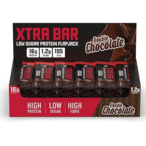 XL Nutrition - Xtra Bar - Protein Flapjack - Low Sugar - 16grams Protein - 195 Calories (Double Chocolate, 24 x 64g) Cover