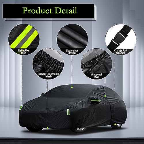 Car Cover Custom Fit for Toyota Corolla 2000-2025, Honda Civic 1991-2025, Waterproof All Weather Full Exterior Cover Rain Sun Hail Protector Car Cover with Door Zipper