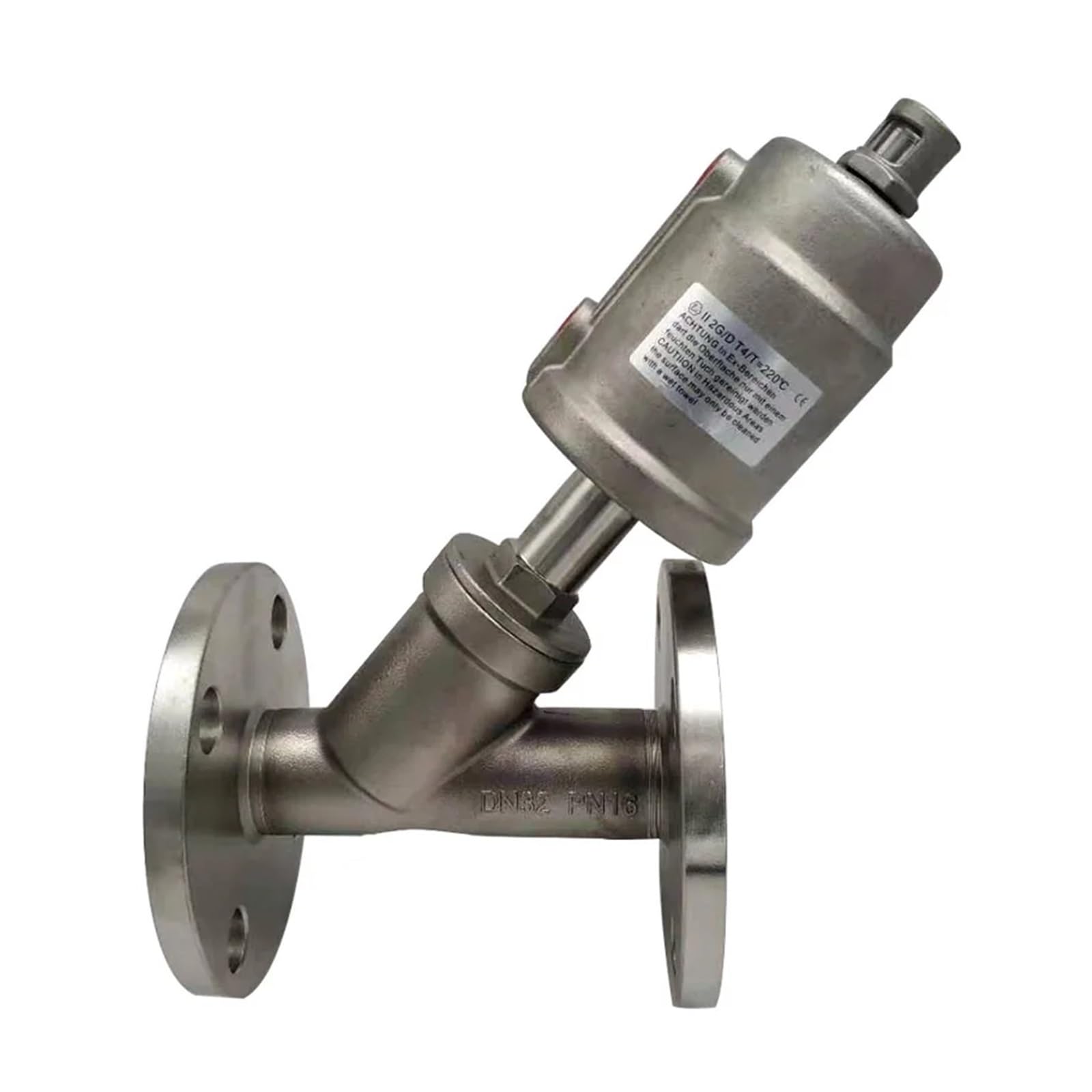 MXXDMOPD DN80 304 Stainless Steel Flange Pneumatic Angle Seat Valve Steam Resistant(Single Acting)