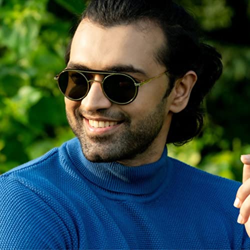 Image of ENRICO Unisex Full Rim Round Sunglasses | UV Protected Anti-glare Sunglasses | Round Sunglasses for Men & Women