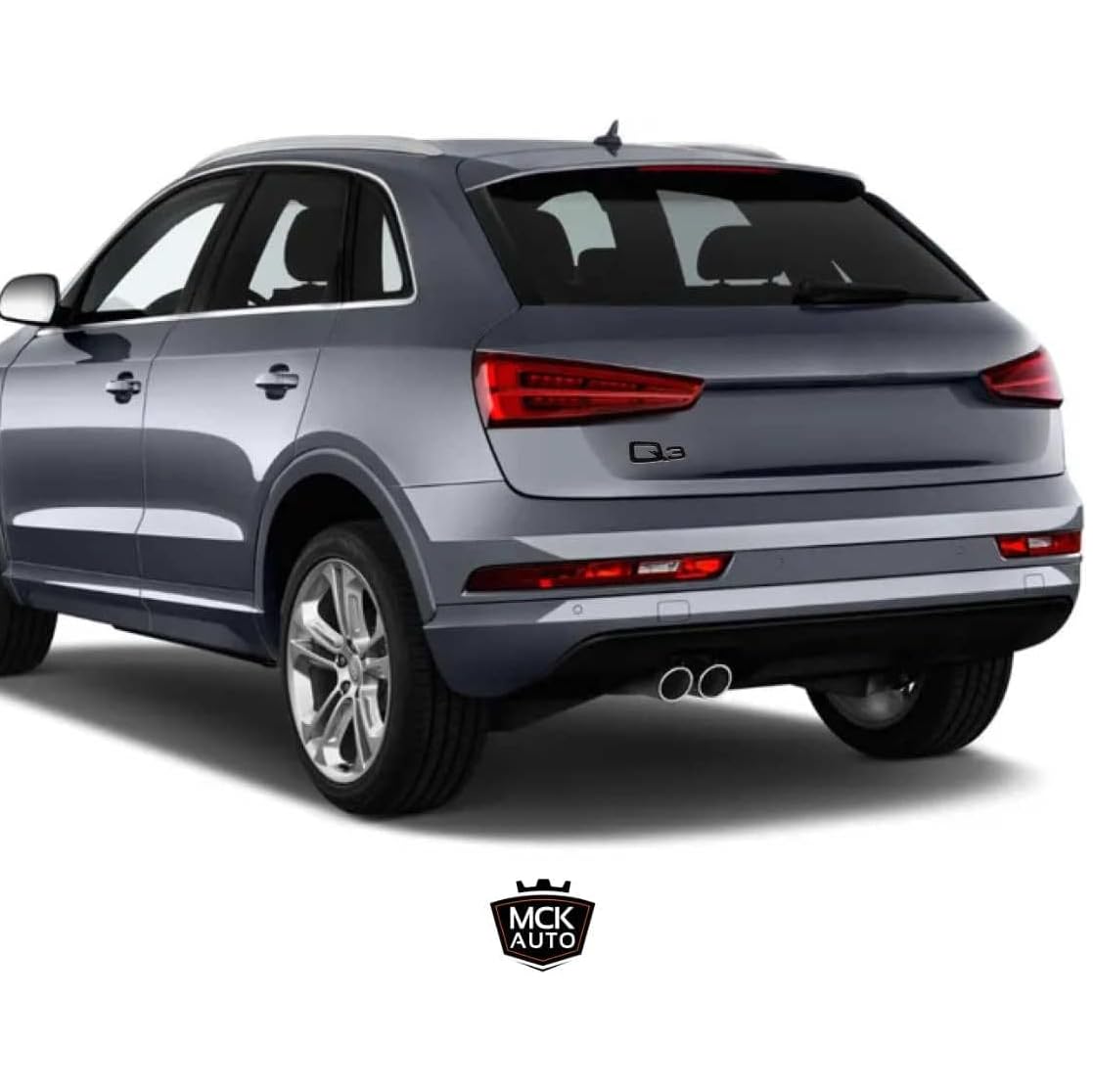 Q3 Nero Lucido Anteriore Posteriore Ala Nero Badge Logo Boot Emblema Adesivo Tuning