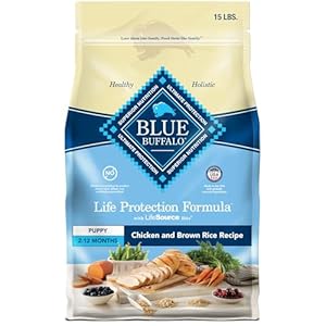 Blue Buffalo Dog Food for Puppies, Life Protection Formula, Natural Chicken & Brown Rice Flavor, Puppy Dry Dog Food, 15 lb Bag