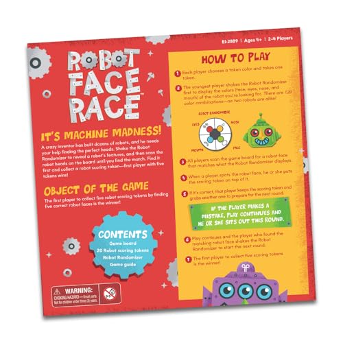 Educational Insights Robot Face Race, Fast Paced Color Recognition Matching Game, for 2-4 Players, Award-Winning Fun Family Board Game for Kids Ages 4+ - Image 13
