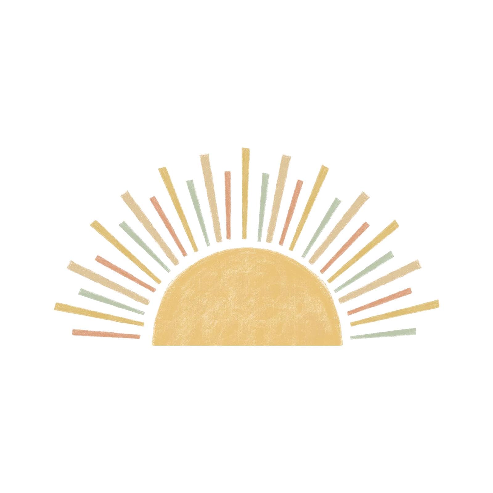 SKKWJEGE Half Sun Wall Sticker Sunshine Wall Stickers for Background Living Room Home
