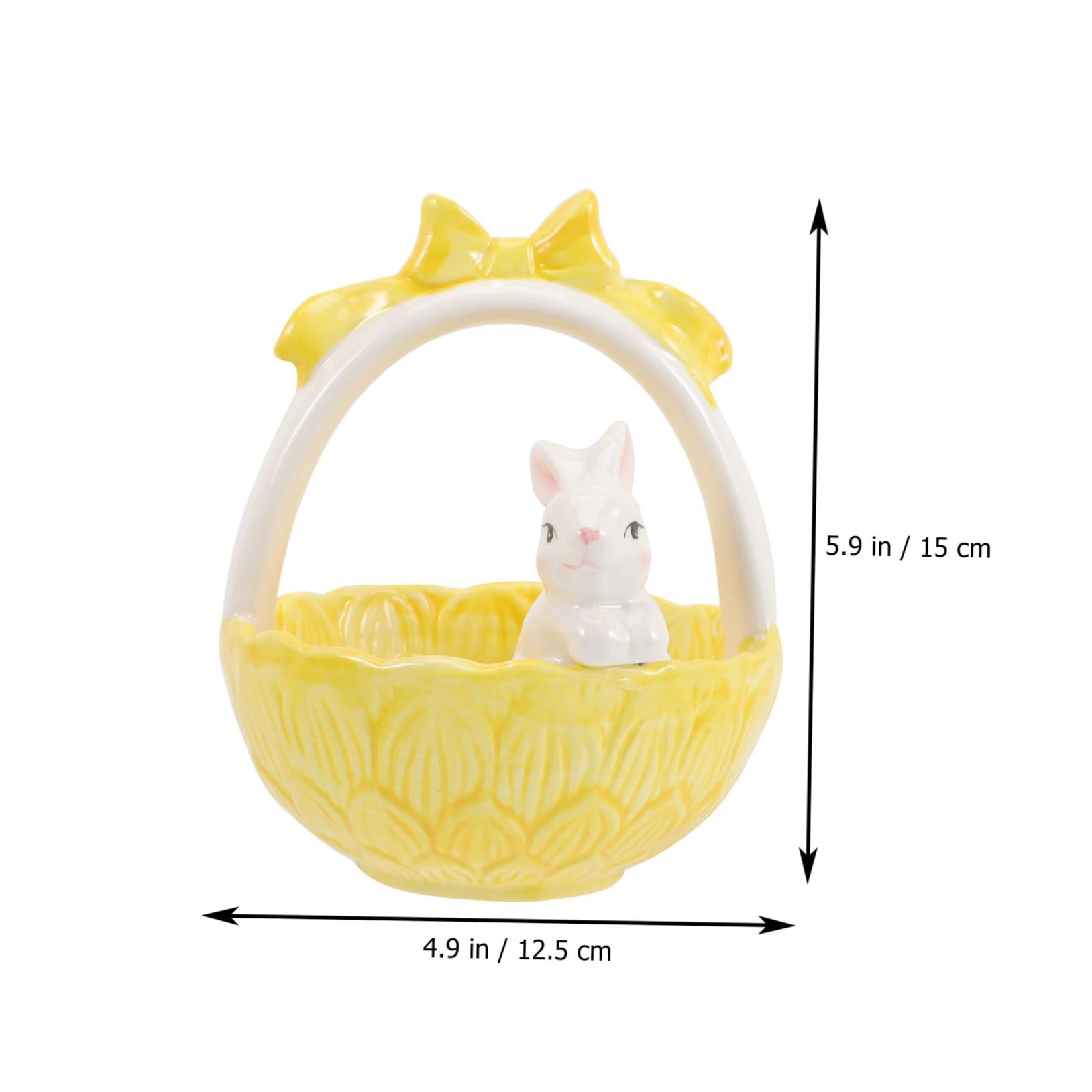CLISPEED Decorazione Coniglio di Pasqua in Ceramica a Forma di Cestino, Ornamentale per Casa e Giardino, per Festa di Pasqua e Arredamento Tavolo