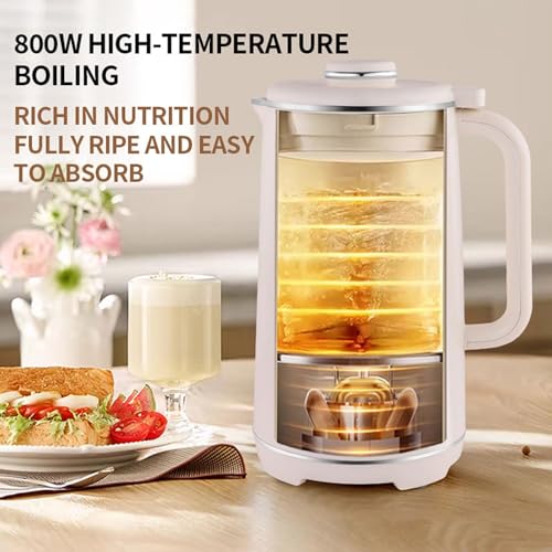 8-in-1 Nut Milk Maker, 1.2L Automatic Soy Milk Machine with 12-Hour Smart Delay & Keep Warm, Self-Cleaning, 800W Multifunctional Plant-based Milk Maker for Almond, Oat & Soy Milk - Image 4