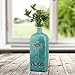 Stonebriar Decorative 12” Worn Turquoise Ceramic Bottle with Cross Detail, French Country Home Decor Accents, Vintage Vase Decoration for Dried or Artificial Flowers