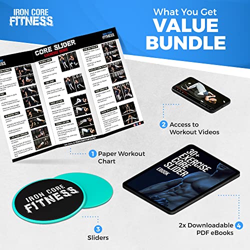 image for Iron Core Fitness Core Sliders for Working Out, Sliding Discs for Exer