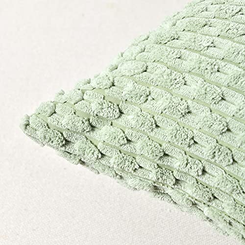 Fancy Homi 2 Packs Sage Green Decorative Throw Pillow Covers 18X18 Inch For Couch Bed Sofa, Modern Farmhouse Boho Home Decor, Soft Cute Plush Corduroy Cushion Case 45X45 Cm #TOP11