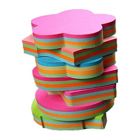 Funny live 6 Pads Creative Sticky Notes 3x3 Self-Stick Notes for Home, Office,100 Sheets/Pad, Butterflie', Clothe', Heart', Leaves', Apple', Strawberry', Bear', Plum Flower',etc. Shapes Random Cover