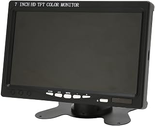 Câmera de backup, HD 1024x6007 Resolução de 7 polegadas Monitor de carro VGA AV HDMI Monitor portátil pequeno com suporte giratório para PC TV Câmera Câmera de(Plugues americanos 110-240V)