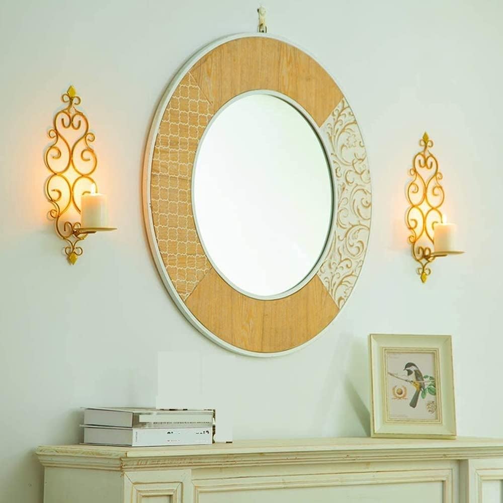 Candle Holder 2pcs Wall Candle Sconces Holder, Pillar Candle Sconces Holder Iron Vintage Wall Mounted Candle Holder Decoration Desktop Decoration