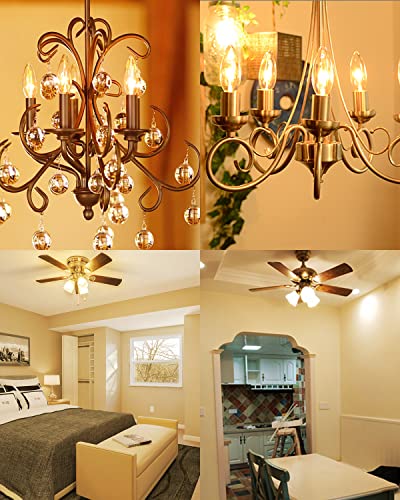 Shinestar 6-Pack Led Candelabra Bulbs, 60 Watt Equivalent, Warm White 2700K, E12 Candle Bulbs, Dimmable #TOP6