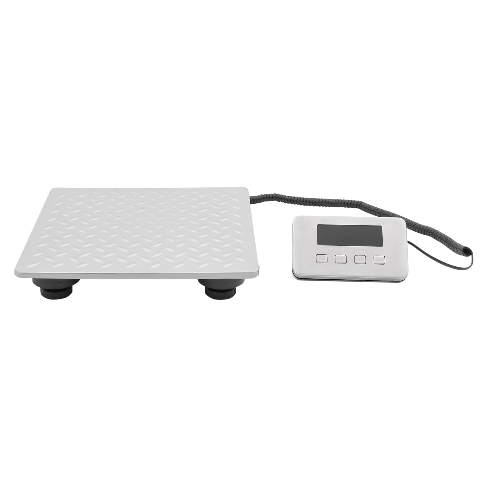 Bilancia digitale a pacchetti, 100 kg, piattaforma 30 x 30 cm, bilancia postale con display a LED/tara/azzeramento, bilancia per bagagli con protezione da sovraccarico per pacchi animali domestici