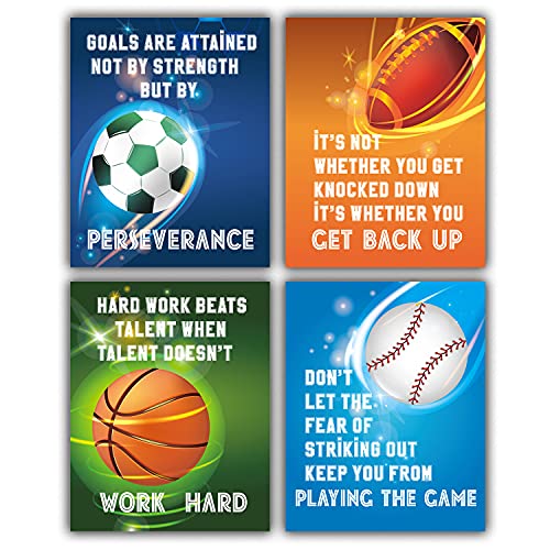 Sports Motivational Quote Phrases Poster Sport Inspirational Quote Art Print Basketball Football...