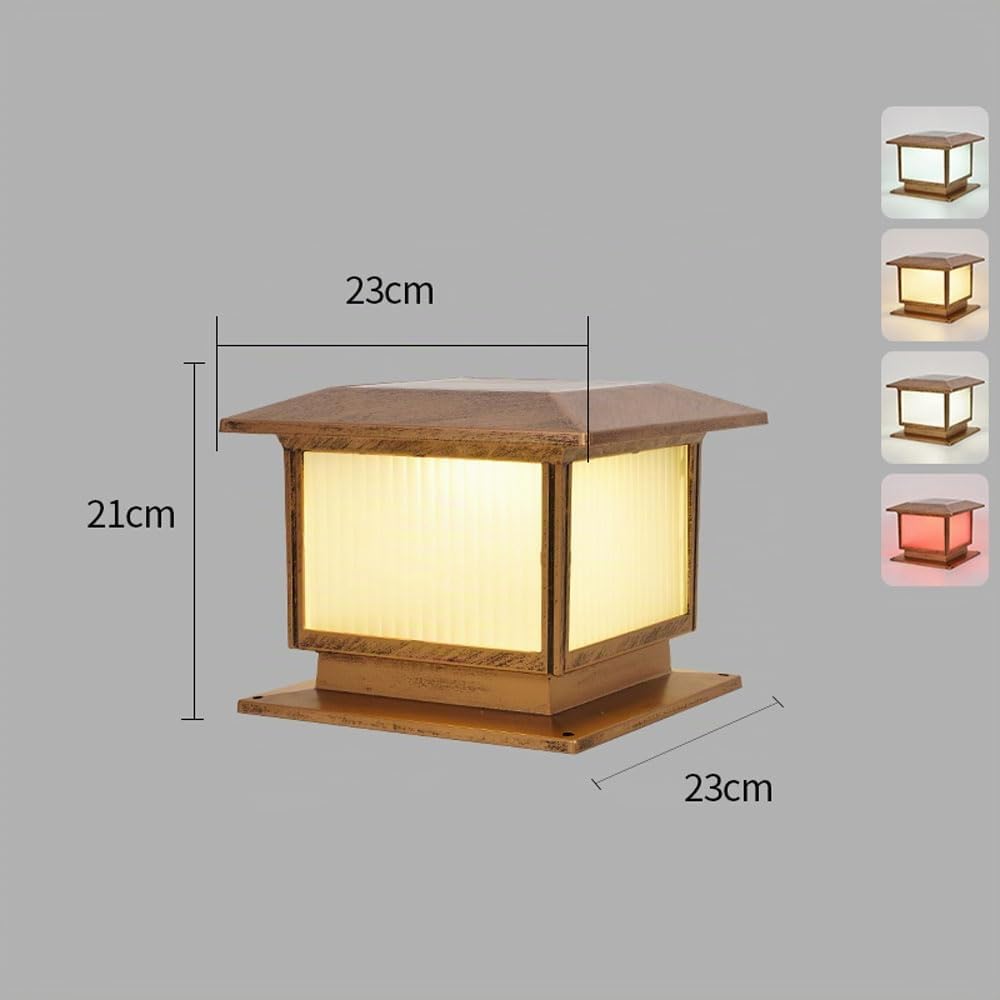 Lámparas Solares Para Postes, Grandes Luces Para Postes Exterior, Modernas Luces Para Columnas IP65 Impermeables Para Pedestal, Pilar, Lámpara Solar Para Columna Valla Terraza Iluminación Exterior