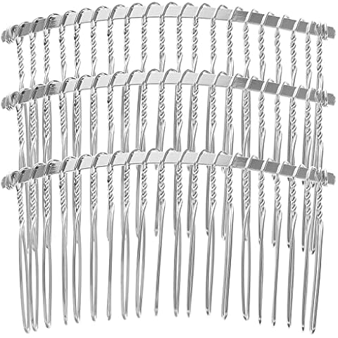 Set of 3 Metal Hair Clip Combs Cover