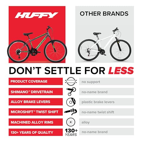 Image of Huffy Stone Mountain Bike for Men and Women, 20 inch /24 inch /26 inch, 6-Speed (20 inch) or 21-Speed, Front or Dual Suspension (Varies), Multiple Colors, Adjustable Saddle, Shimano Equipped, All-Terrain Tires