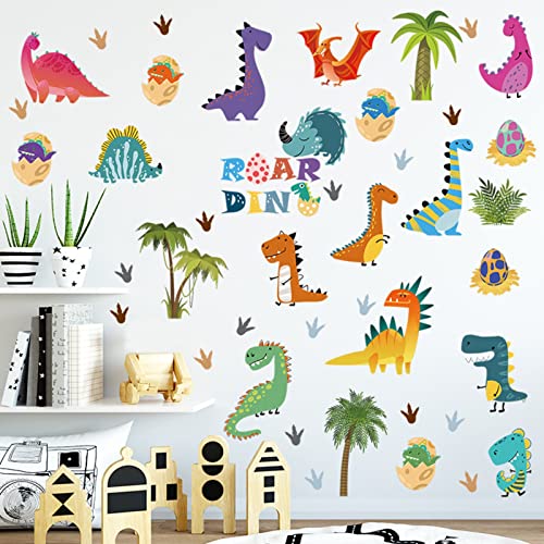 Luyanhapy9 4Pcs Wall Sticker Strong Adhesiveness Pp Lovely Dinosaur Egg Coconut Tree Diy Peel And Stick Art Mural Compatible With Hallway #TOP1