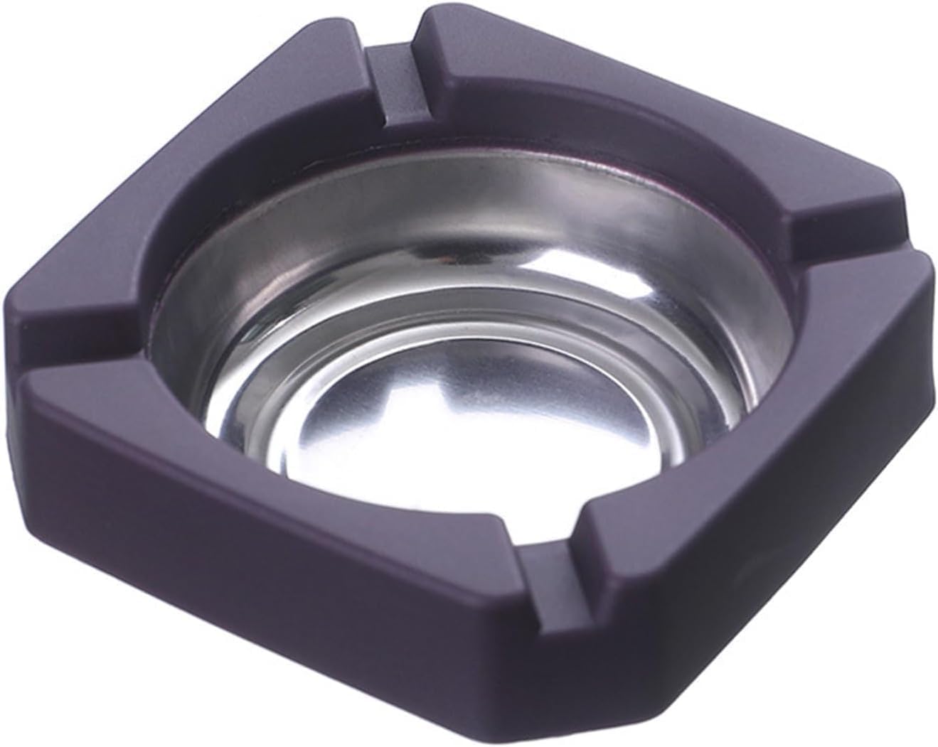 Dwang Black Portable Ash Tray For Cigarettes And Cigar Square Stainless Steel Tabletop Ashtray Ash Container Cigarette-Ashtray Ash Holder For Smokers,Desktop Smoking- Ash Tray For Home Offic Home Ashtrays