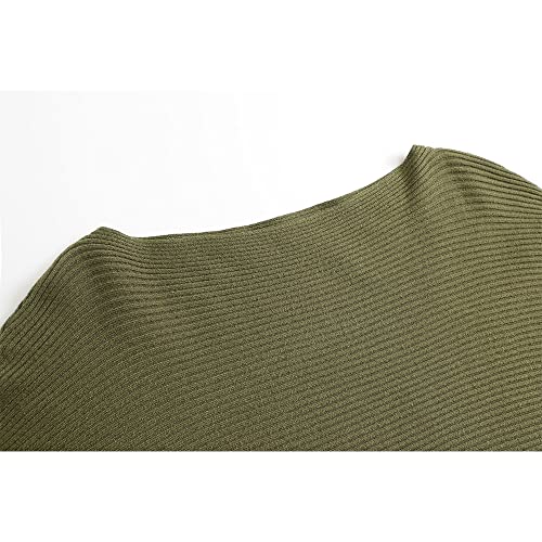 Image of EDSTAR Women Dolman Batwing Sleeves Knitted Sweaters Winter Boat Neck Pullovers Tops
