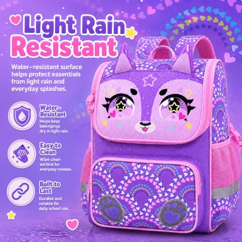 Image of KLFVB 3PCS Backpack for Girls and Boys, 15 inch Unicorn Dinosaur Bookbag with Lunch Box, Kids Preschool School bag
