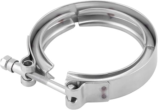 3" Exhaust Pipe Clamp, 304 Stainless Steel V Band Flange Clamp Klemme Kit Adjustment Range 76mm / 2.99inch