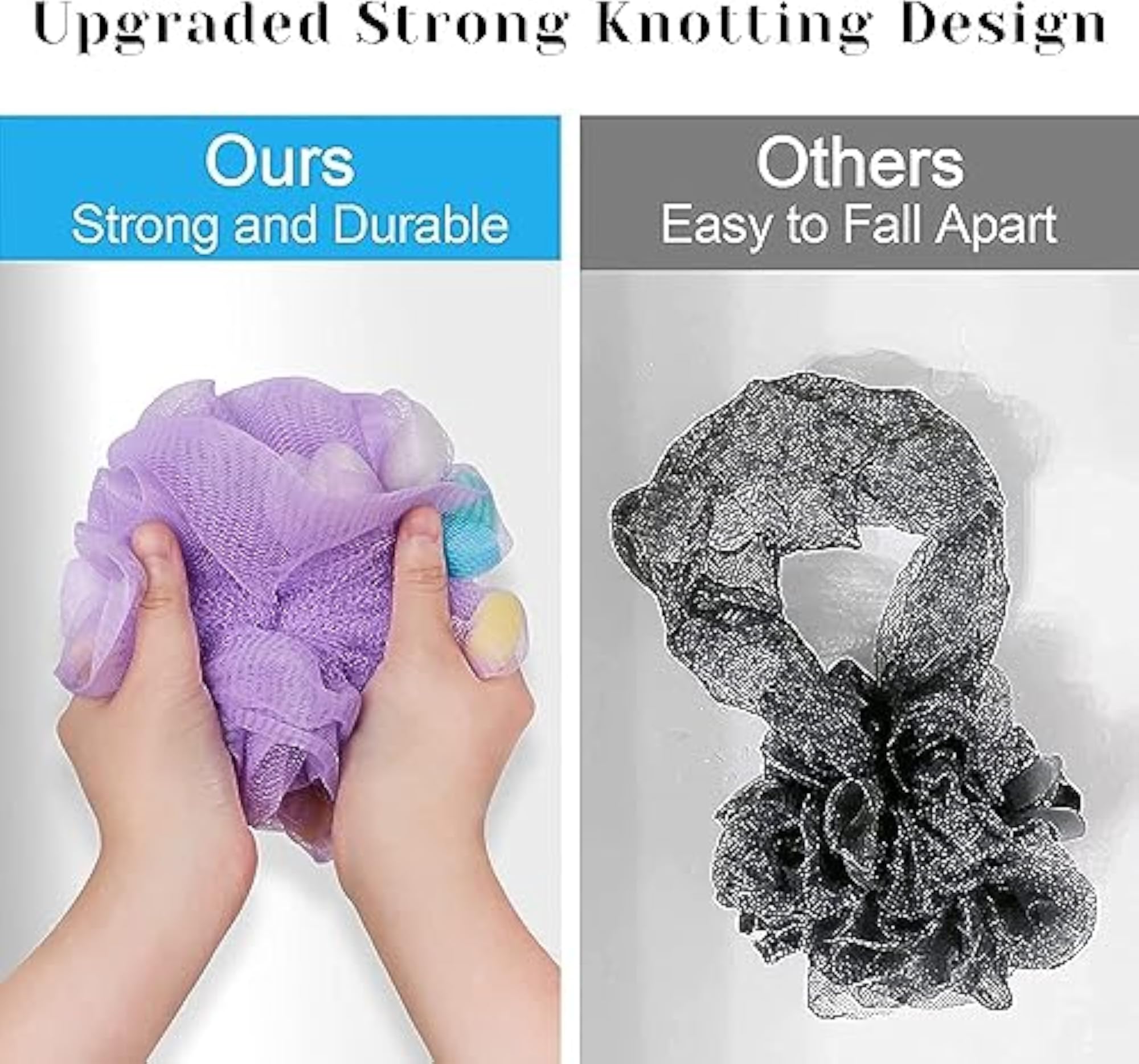 Exfoliating Soft Mesh Loofah Set, Gentle Skin Care, Set of 2