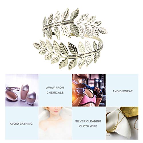 Holibanna Braçadeira de braço superior, bracelete de folha em espiral para mulheres, braçadeira ajus