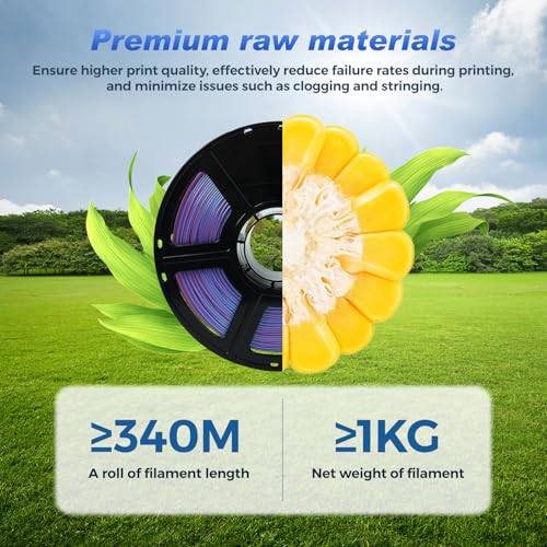 Image of FLASHFORGE Rapid PLA Filament 1.75mm + /- 0.02mm Blue to Pink Gradient, Max 500mm /s High Speed Printing, 3D Printer Filament 1kg(2.2lbs), Changing Colors with Light