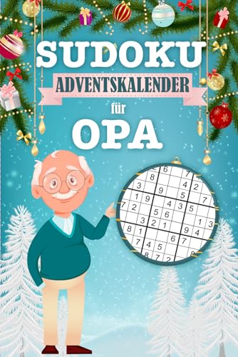 Dede için Sudoku Advent Takvimi, Her Gün 3 Kolaydan Zora Sudoku, Noel Bulmaca Takvimi