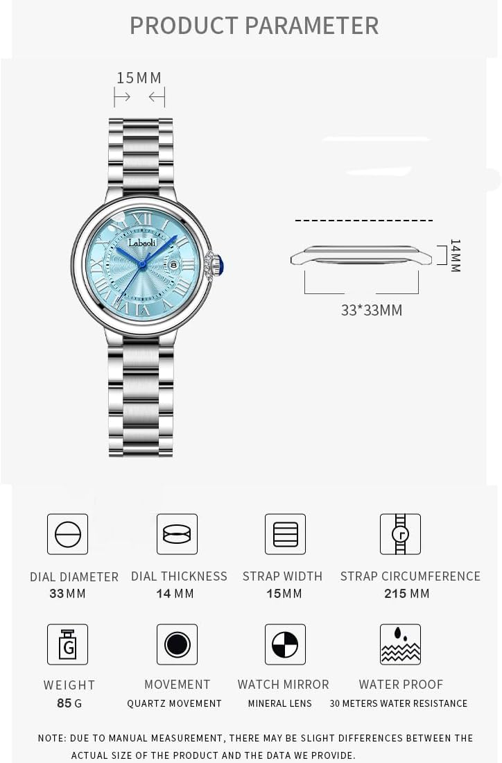 Watch for Women Fashion Silver Stainless Business Classic Dress Luxury Analog Waterproof Simple Ladies Female Wife Gifts Wrist Watches