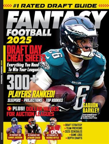 Fantasy Football - 2025 Draft Guide: 300 Players Ranked, Expert Insights, Cheat...