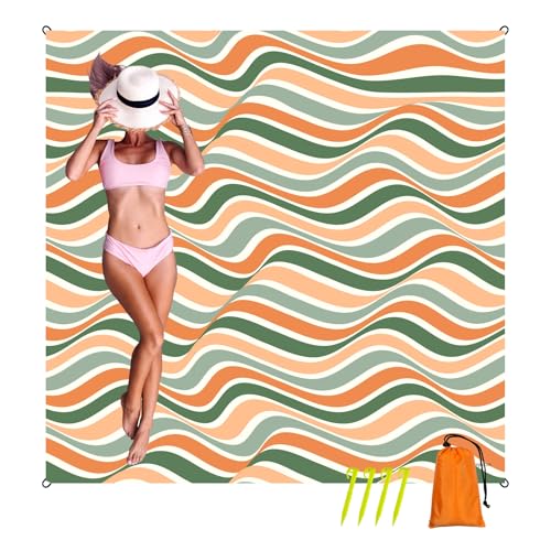 Oversized Sandproof Beach Blanket with Sandbags