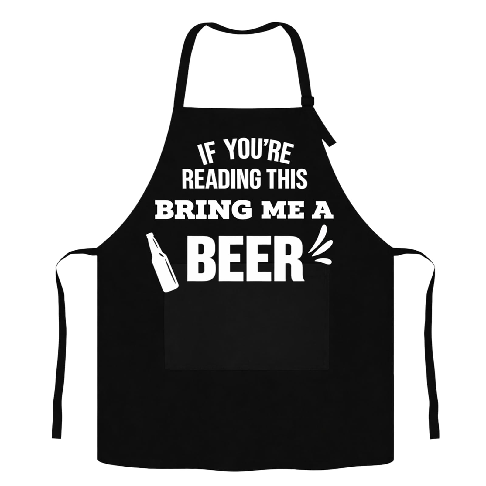 Funny Aprons For Men, If You're Reading This Bring Me A Beer, Adjustable Bbq Aprons For Men, Bbq Gifts For Men, Gifts For Fathers Day, Birthday Gift, Black Apron Suitable For Fathers Uncles Boyfriends