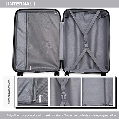 Kono Lichtgewicht Polypropyleen Grote Ruimbagage met Spinner Wielen TSA Slot YKK Rits Harde Koffer Reistrolley Koffer (grijs, 76 cm 100 L) - Image 7