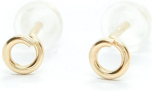 Miniatura 6 de Pendientes redondos pequeños de círculo, joyería pequeña pequeña, oro-plata-oro rosa, aretes para dormir joyería diaria