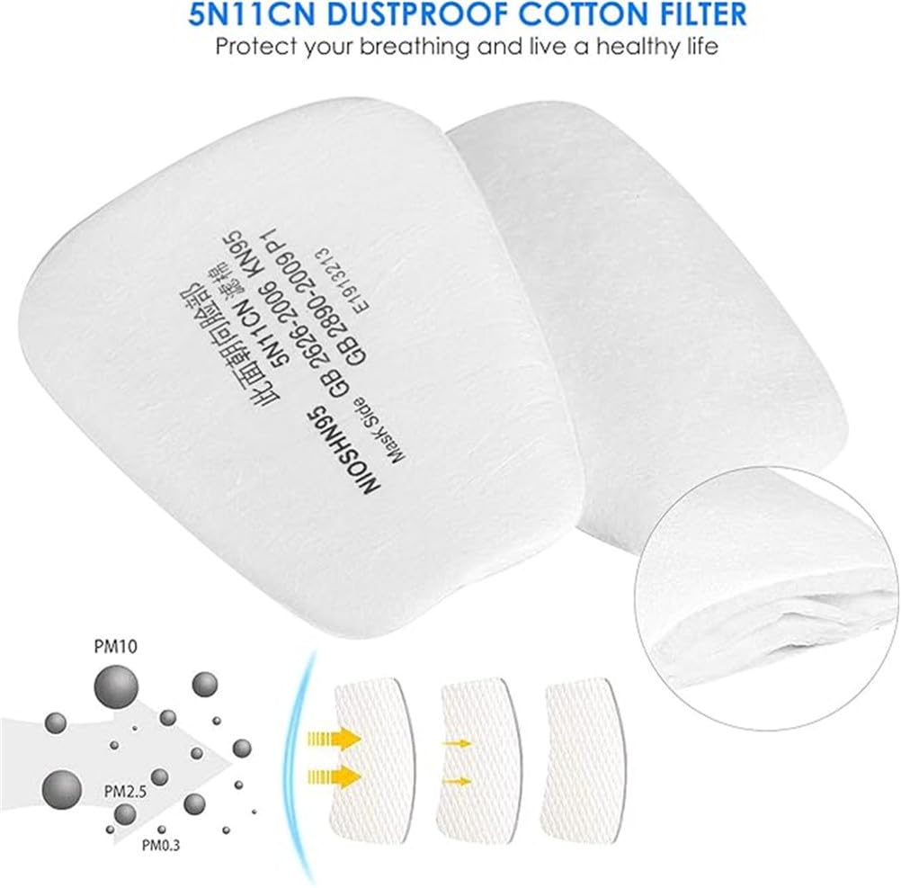 Masque complet 26 en 1 avec filtre et 10 protections d'objectif, masque de peinture pour pulvérisation de peinture, vapeur organique, poussière, masque de peinture pour pulvérisation de peinture,
