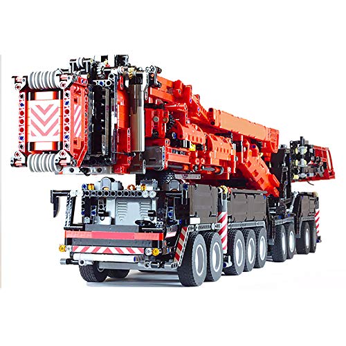 Vonado Moc New Power Mobile Crane Building Kit Ltm11200 Rc Liebherr Motor Kits Blocks, Crane Building Bricks Birthday Toys Gifts Indoor Interior-Black&Red(7600+Pcs With Pf) #TOP29