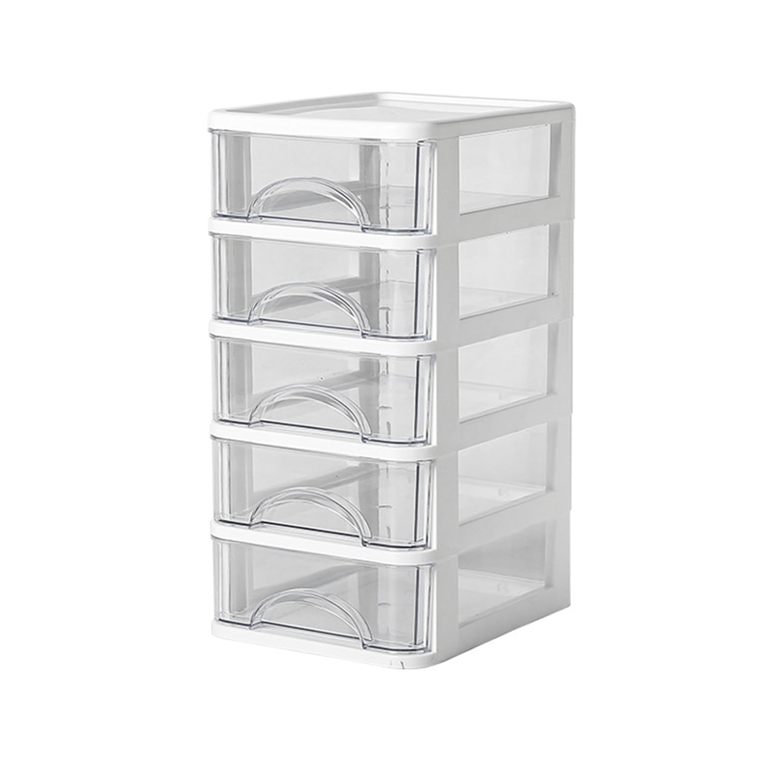 Tenyele White Clear Storage Organizer Desk With Drawers Stationery Makeup Box For Office Desk Organizer With Drawer Stackable Organizers Desktop Box For Office