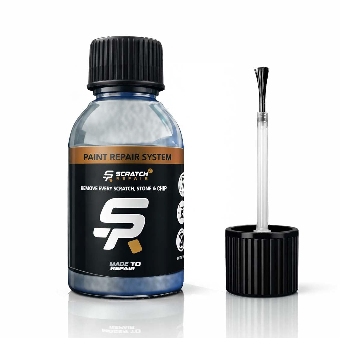 Touch up Paint Bottle Blanc Metallic 676 Compatible for Renault Vehicles with Brush Applicator 30ml, 2-in-1 Car Paint Repair