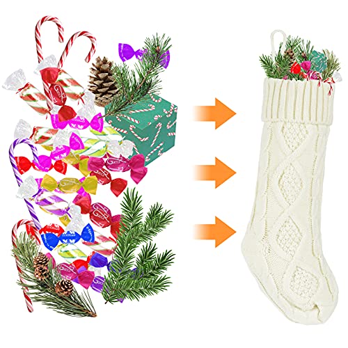 JMScape Pacote com 4 meias de Natal, meias de tricô clássicas grandes de 45 cm, decorações de Natal