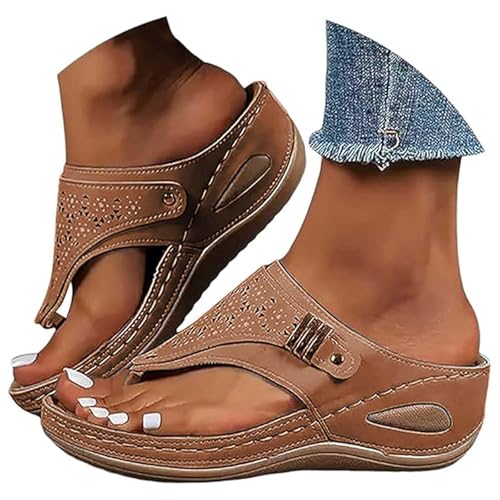 Orthopedic Sandals for Women 2025 Womens Sandals Comfortable Dressy Arch Support Wedge Slippers Wide Width Sandals