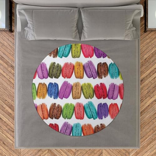 Couverture ronde flanelle macaron idée cadeau originale - 8