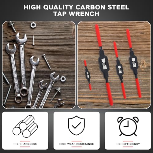 Image of WILLBOND 4 Pcs Adjustable Tap Wrench M1-M20 Ratcheting Tap Handle Tool for Reamer for Automotive Thread Repair, Pre-oiled for Protection (1 /16 inch-1 /4 inch,1 /16 inch-3 /8 inch,3 /16 inch-1 /2 inch,1 /4 inch-3 /4 inch)