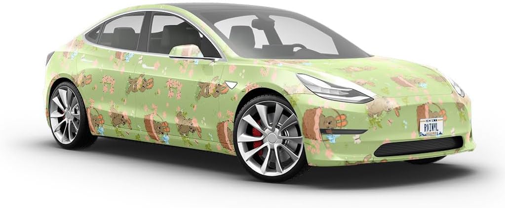 Rwraps Rabbit Springtime Presents Gloss Vinyl Film Wrap 59in x 27ft Vinyl Vehicle Car Film Sheet Roll